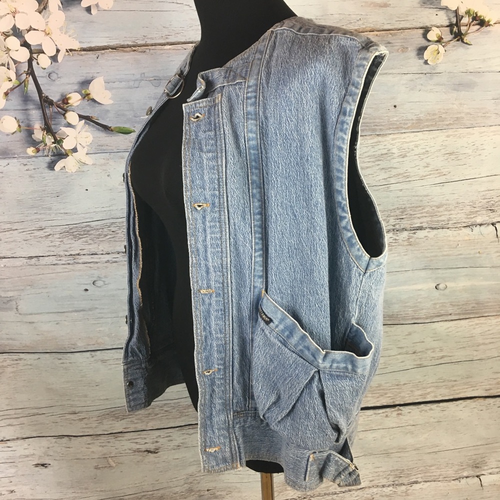 💪🏻Vintage Blue Jean Vest Retro 80s/90s Button Up